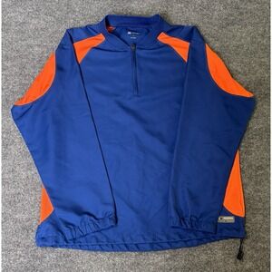 Boombah Explosion Pullover Jacket/Windbreaker Mens Large 1/4‎ Zip  Orange/Blue